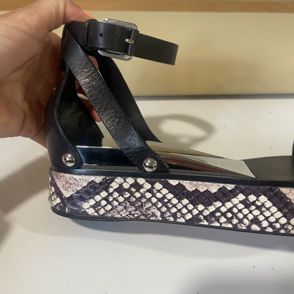 Black Casadei Sandal With With Python Wedge. Size… - image 4